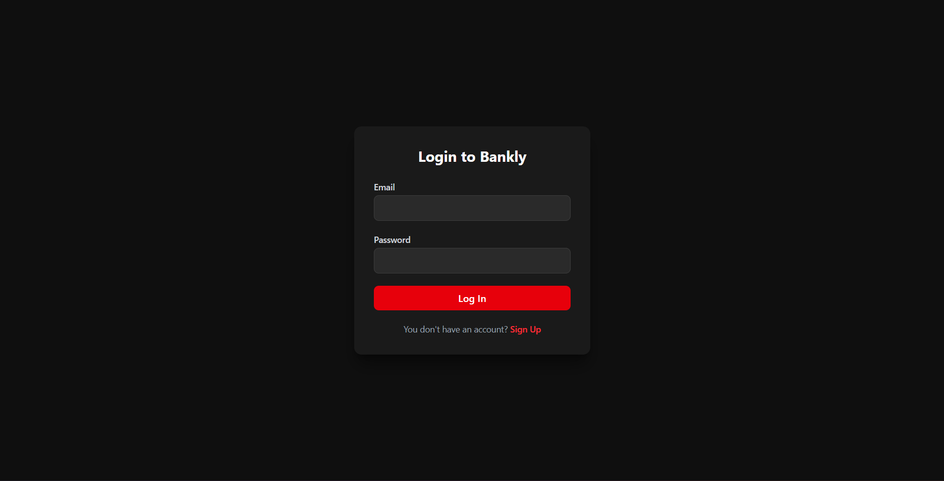 Bankly banking application preview